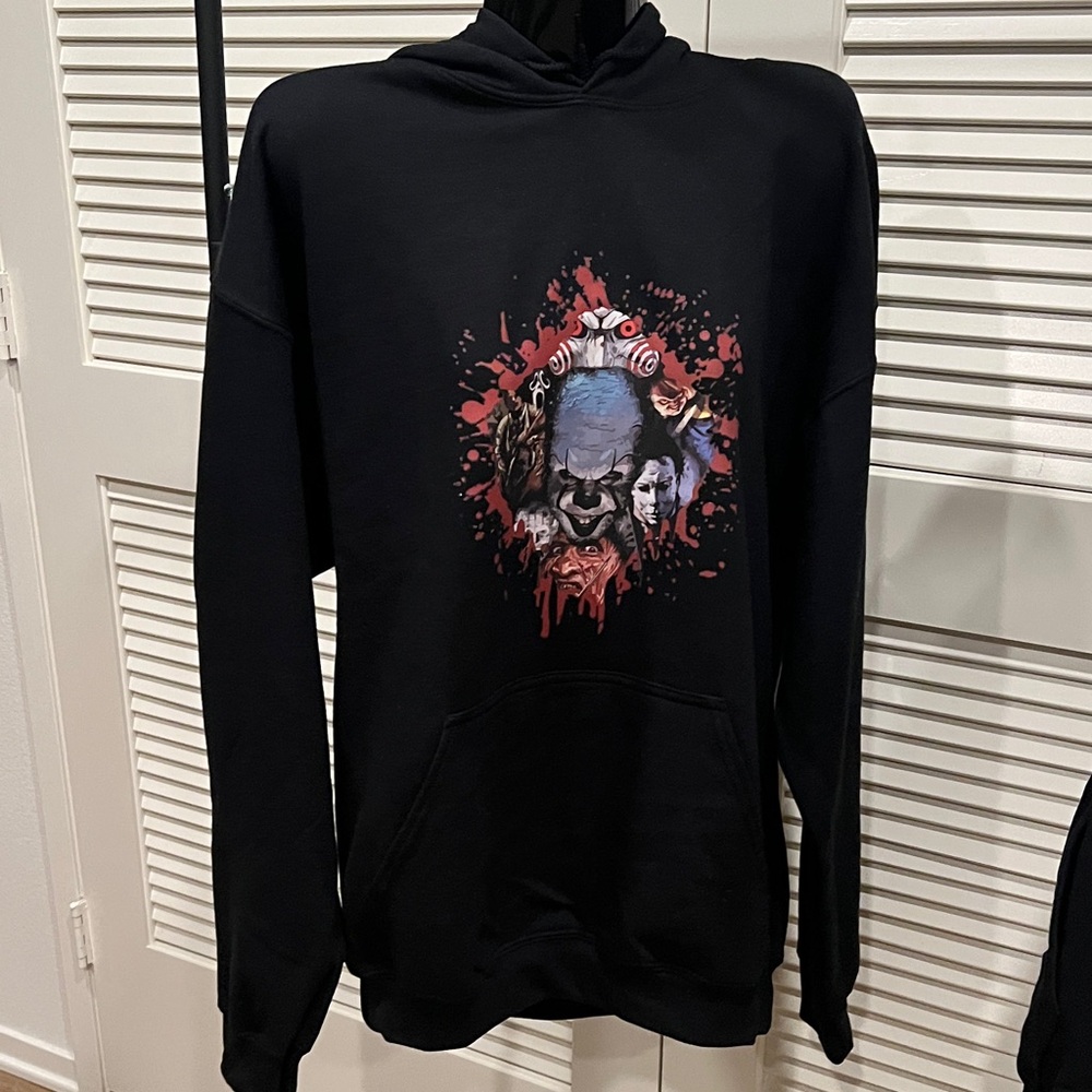 Gildan Black Horror Graphic Hoodie